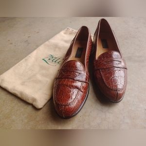 Zelli Palm Beach Genuine Crocodile Cognac Loafer
